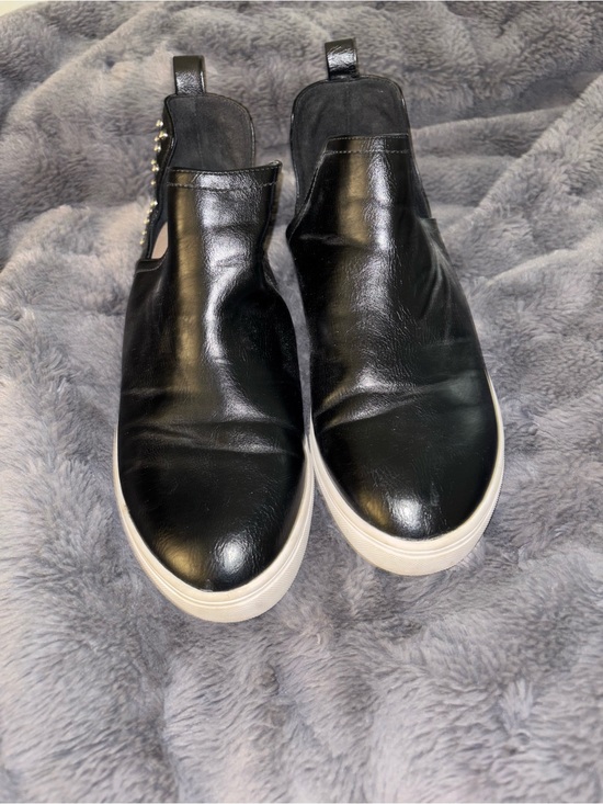 BEAST FASHION Shoes - BEAST FASHION Black Leather Ankle Booties with White Sole